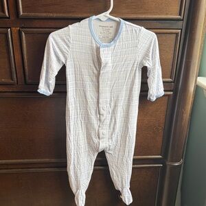 Magnetic Me Light Blue Checkered Footie